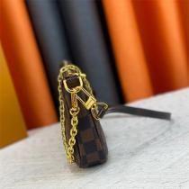 ルイヴィトン 偽物 ショルダーバッグ ダミエキャンバス ゴールドチェーン ストラップ エレガント LOUIS VUITTON 