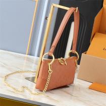 LOUIS VUITTON スーパーコピー ショルダーバッグ モノグラム グレー ゴールドチェーン ハート型金具 ルイヴィトン 