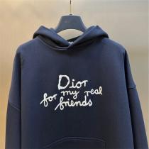 DIOR 偽物 パーカー メッセージ デザイン カジュアル ネイビー シック ディオール 