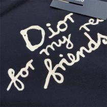 DIOR 偽物 パーカー メッセージ デザイン カジュアル ネイビー シック ディオール 