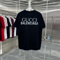 Gucc1 X BALENCIAGA 偽物 Tシャツ ロゴ コラボ ストリートファッション バレンシアガ 