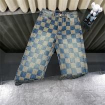 LOUIS VUITTON 偽物 チェック柄 デニムジャケット パンツ 上下セット ラグジュアリー ルイヴィトン 