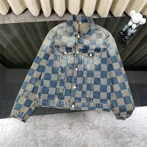 LOUIS VUITTON 偽物 チェック柄 デニムジャケット パンツ 上下セット ラグジュアリー ルイヴィトン 
