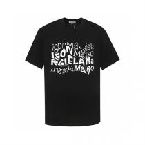 Maison Margiela コピー Tシャツ 紙潰れ デザイン ロゴ ブラック メゾン マルジェラ