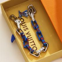 LOUIS VUITTON コピー ネックレス シルバー チェーン ブルー レッド ロゴ ルイヴィトン