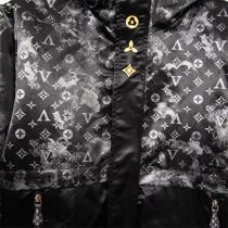 LOUIS VUITTON コピー ジャケット モノグラム ゴールドボタン ブラック ルイヴィトン