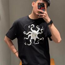 LOEWE スーパーコピー Tシャツ タコ グラフィック ロゴ ホワイト ブラック カラフル ロエベ