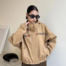 バーバリー コピー ジャケット ベージュ チェック フード付き カジュアル BURBERRY
