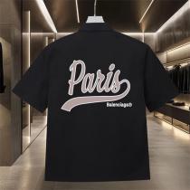 バレンシアガ 偽物 Tシャツ Paris ロゴ フロント バック ブラック ホワイト BALENCIAGA