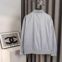 DIOR 偽物 ジャケット シルバーグレー 光沢感 リブ編み 高級カジュアル ディオール