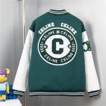 CELINE 偽物 ジャケット グリーン ホワイト ロゴプリント スポーツカジュアル セリーヌ