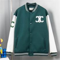 CELINE 偽物 ジャケット グリーン ホワイト ロゴプリント スポーツカジュアル セリーヌ