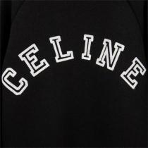 セリーヌ スーパーコピー ジャケット ブラック ホワイト ロゴ リブ編み ストライプ CELINE　