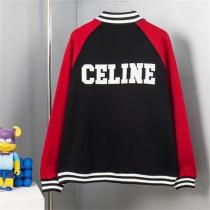 CELINE コピー ジャケット ブラック レッド ロゴ プリント スポーツシンプル セリーヌ