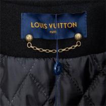 ルイヴィトン スーパーコピー ジャケット スタジアムジャケット レザー袖 ロゴ刺繍 LOUIS VUITTON