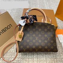 LOUIS VUITTON コピー バッグ モノグラム キャンバス 高級レザー スカーフアクセント ルイヴィトン