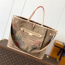 ルイヴィトン 偽物 トートバッグ モノグラム ストライプ柄 スタンプ 高収納力 LOUIS VUITTON 