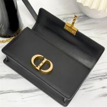 DIOR コピー ハンドバッグ ブラックレザー ゴールドロゴ ショルダーストラップ ディオール