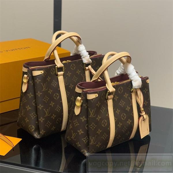 ルイヴィトン 偽物 ショルダーバッグ モノグラムキャンバス ベージュレザー LOUIS VUITTON