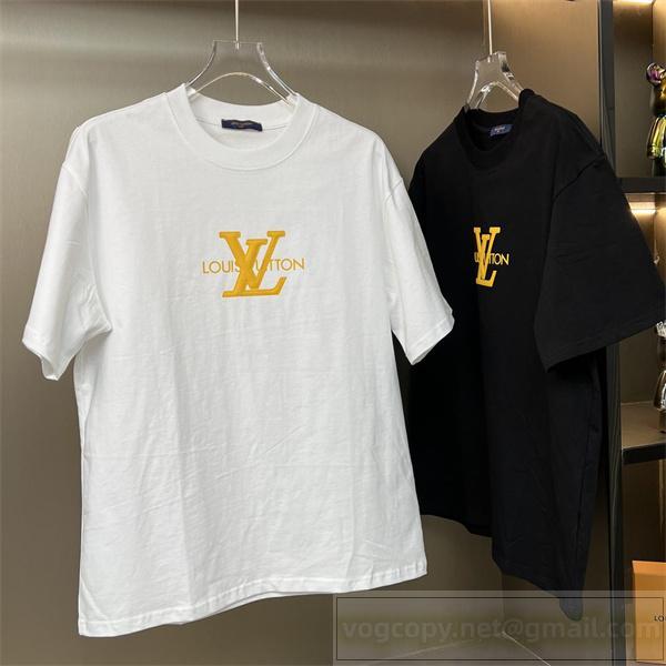 ルイヴィトン スーパーコピー Tシャツ ゴールドロゴ シンプル エレガント ストリート LOUIS VUITTON
