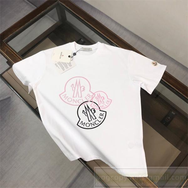 モンクレール コピー Tシャツ マルチロゴ モダンアート風デザイン シンプル＆洗練スタイル