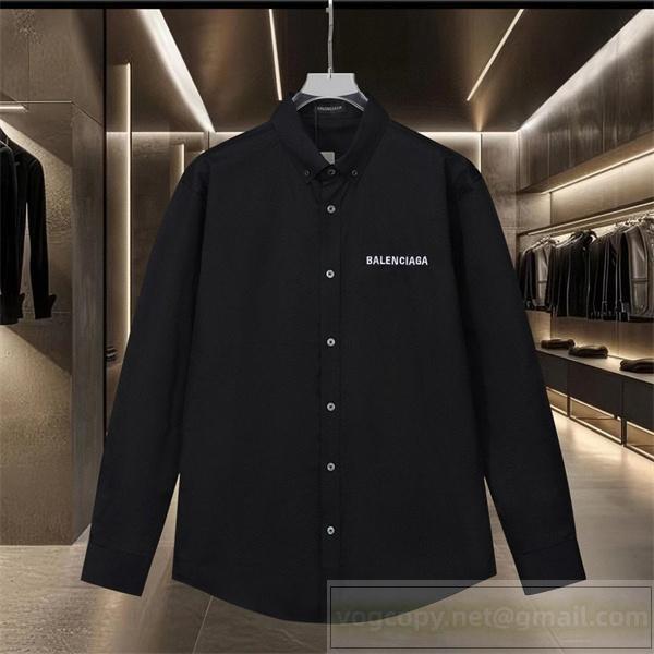 洗練された BALENCIAGA コピー シャツ 自由の女神 パリデザイン ブラック バレンシアガ