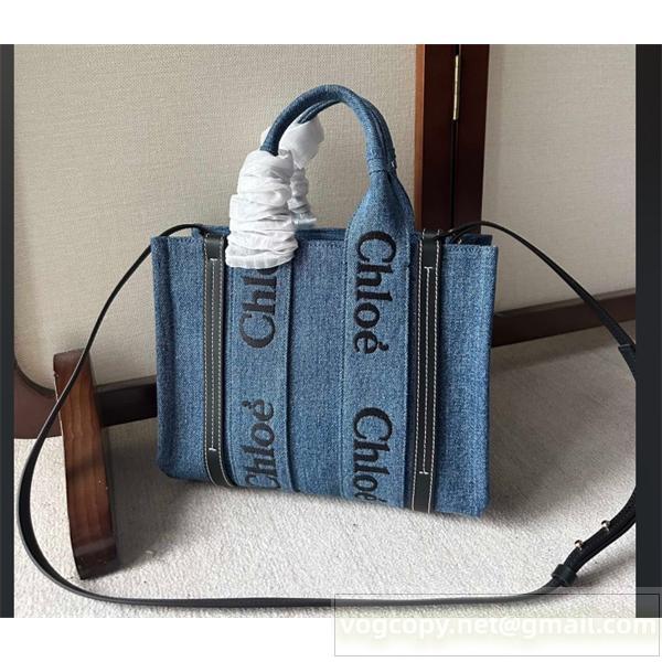 Chloé Woody Tote Bag クロエトートバッグスーパーコピー2026トレンドデニム素材使い勝手エレガントな上品
