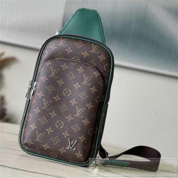 LOUIS VUITTON スーパーコピー ボディバッグ モノグラムキャンバス×グリーンレザーアクセント ルイヴィトン