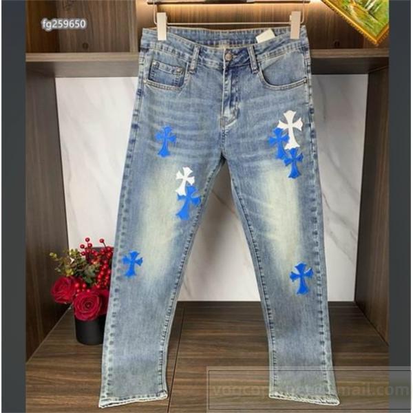クロムハーツ コピー ジーンズ ライトブルー×ヴィンテージウォッシュ クロムハーツ CHROME HEARTS