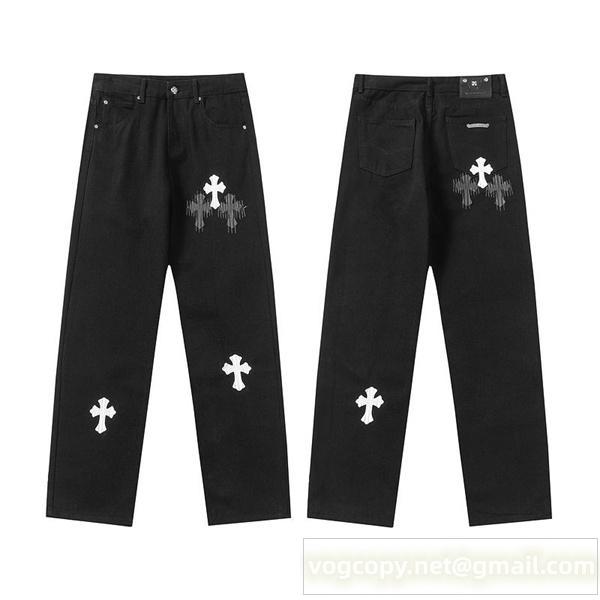 CHROME HEARTS コピー ジーンズ クロスパッチ×ダメージ加工 クラシック×ストリート クロムハーツ