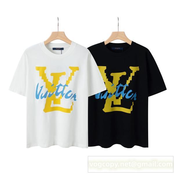 ルイヴィトン 偽物 Tシャツ ピクセルデザイン ストリートカジュアル ロゴ LOUIS VUITTON