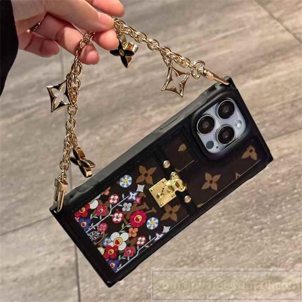 ルイヴィトン スーパーコピー スマホケース 花柄 ゴールドチェーン エレガント 高級感 LOUIS VUITTON