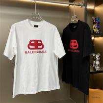 BALENCIAGA スーパーコピー Tシャツ 暑い時に大活躍高級感 レッドロゴ カジュアル ストリート バレンシアガ