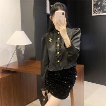 CH コピー シャツ エレガンス ゴールドボタン クラシックブラック CH CH