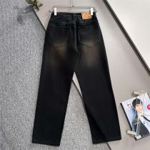 ルイヴィトン 偽物 ジーンズ ダメージ加工 ブラックデニム モードスタイル LOUIS VUITTON