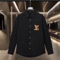 ルイヴィトン スーパーコピー シャツ ゴールドLVロゴ エレガントブラック LOUIS VUITTON