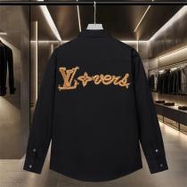ルイヴィトン スーパーコピー シャツ ゴールドLVロゴ エレガントブラック LOUIS VUITTON