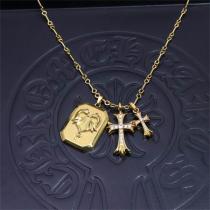 高級感溢れる！クロムハーツ 偽物 ネックレス ゴールドクロス ペンダントセット 豪華 CHROME HEARTS
