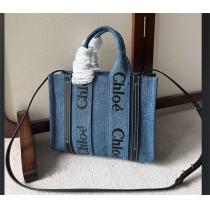 Chloé Woody Tote Bag クロエトートバッグスーパーコピー2026トレンドデニム素材使い勝手エレガントな上品