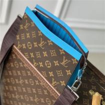 ルイヴィトン 偽物 ショルダーバッグ モノグラムキャンバス×ブルートリム 高級感 LOUIS VUITTON