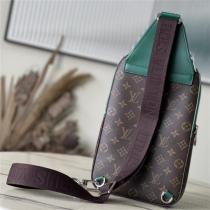 LOUIS VUITTON スーパーコピー ボディバッグ モノグラムキャンバス×グリーンレザーアクセント ルイヴィトン