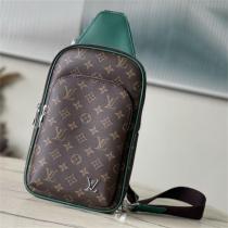 LOUIS VUITTON スーパーコピー ボディバッグ モノグラムキャンバス×グリーンレザーアクセント ルイヴィトン