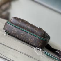 LOUIS VUITTON スーパーコピー ボディバッグ モノグラムキャンバス×グリーンレザーアクセント ルイヴィトン