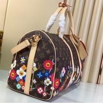 ルイヴィトン コピー ボストンバッグ モノグラムキャンバス×フラワープリント 華やかな LOUIS VUITTON