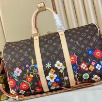 ルイヴィトン コピー ボストンバッグ モノグラムキャンバス×フラワープリント 華やかな LOUIS VUITTON