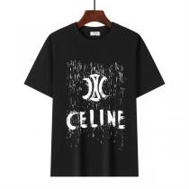 セリーヌ 偽物 Tシャツ トリオンフロゴ×ヴィンテージ風プリント モダンストリートスタイル CELINE