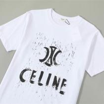 セリーヌ 偽物 Tシャツ トリオンフロゴ×ヴィンテージ風プリント モダンストリートスタイル CELINE