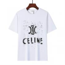 セリーヌ 偽物 Tシャツ トリオンフロゴ×ヴィンテージ風プリント モダンストリートスタイル CELINE