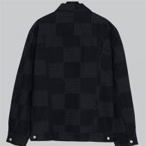 LOUIS VUITTON コピー セットアップ ブラックデニム×ダミエモノグラム パールボタン付き ルイヴィトン