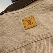 LOUIS VUITTON スーパーコピー セットアップ ベージュキャンバス×ブラウンコーデュロイ襟 ルイヴィトン